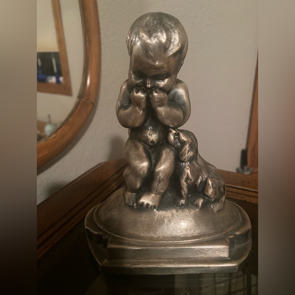 Vintage Metal Bookend (Baby/Puppy)